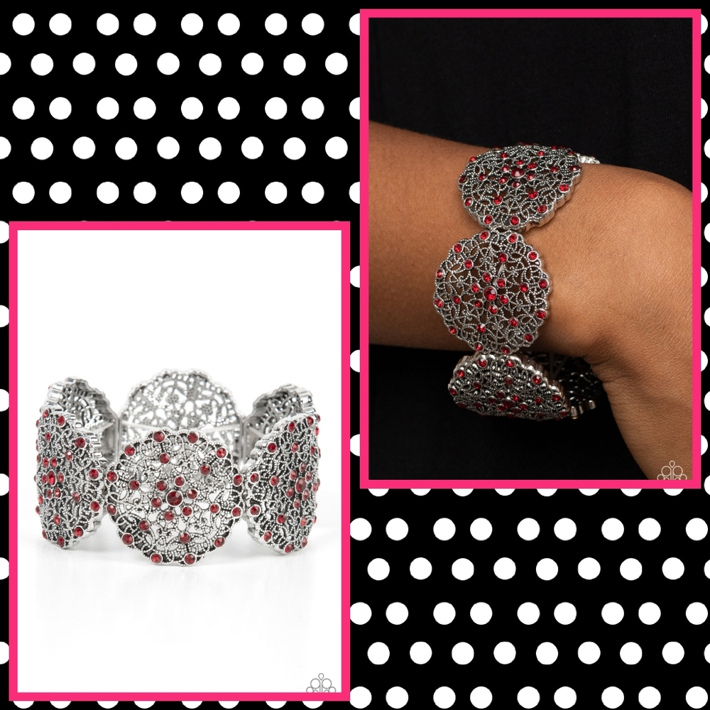 2/$10 Paparazzi All in the Details - Red Bracelet